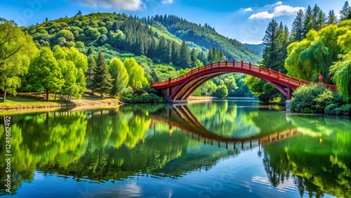 Vasa Bridge & Summer Landscape, Jingyuetan National Forest Park, Changchun, China photo