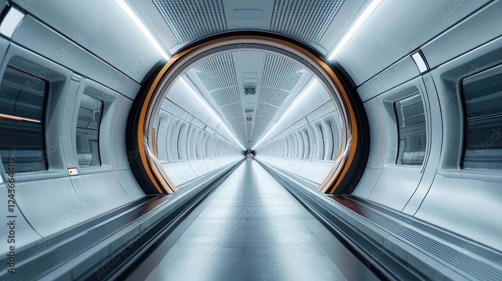 Hyperloop transportation system concept, highspeed futuristic travel technology Hyperloop transportation system concept, highspeed futuristic travel technology