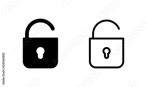 Unlock icon logo design. Unlock sign and symbol. unlocked padlock icon