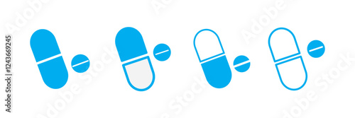   capsule icons. Pills icon vector set. Simple and editable pills icons Medicament and pharmaceutical symbol icon.

