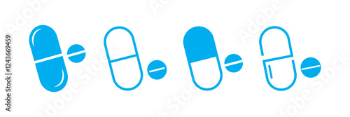   capsule icons. Pills icon vector set. Simple and editable pills icons Medicament and pharmaceutical symbol icon.
