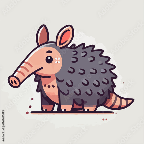 Cute Cartoon Armadillo Illustration