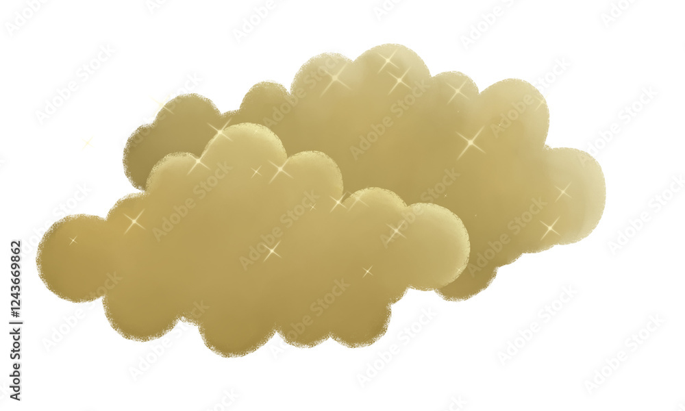 Golden cloud computing concept with sparkles Golden cloud computing concept with sparkles