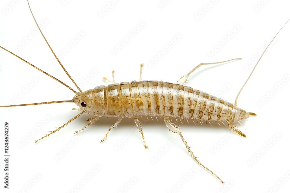 silverfish isolated on white background silverfish isolated on white background