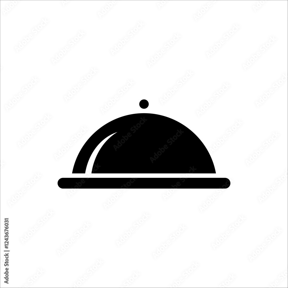 Platter icon. Vector illustration for web design. Restaurant sign. Waiter symbol vector illustration on white background. Platter icon. Vector illustration for web design. Restaurant sign. Waiter symbol vector illustration on white background.