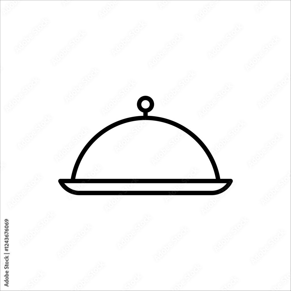 Platter icon. Vector illustration for web design. Restaurant sign. Waiter symbol vector illustration on white background. Platter icon. Vector illustration for web design. Restaurant sign. Waiter symbol vector illustration on white background.