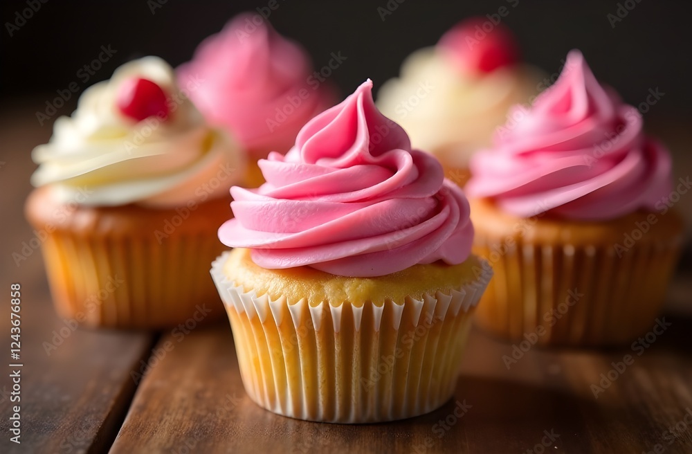 cupcake with pink frosting cupcake with pink frosting