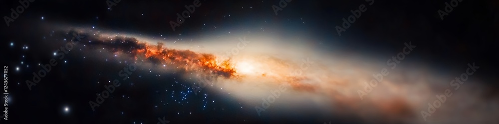 Naklejka premium Colorful Spiral Galaxy in Deep Space