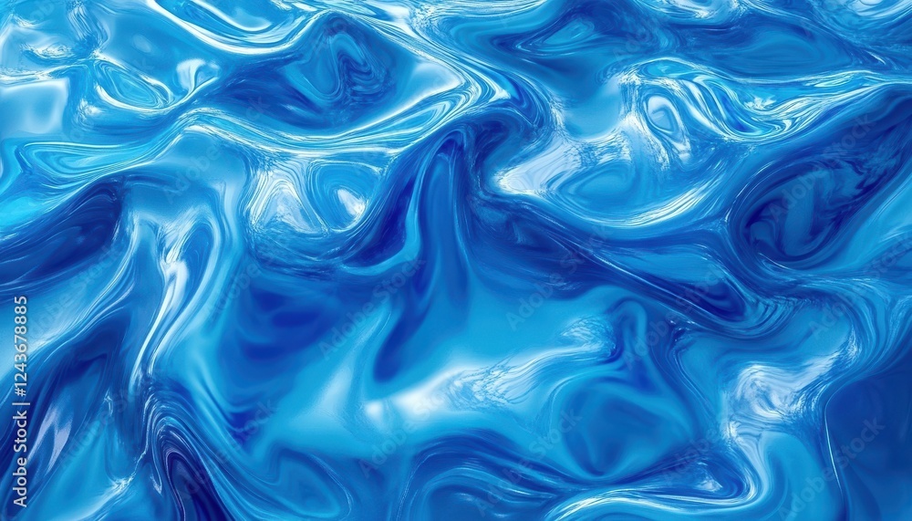 Obraz premium Abstract Blue Liquid Swirl Texture Background