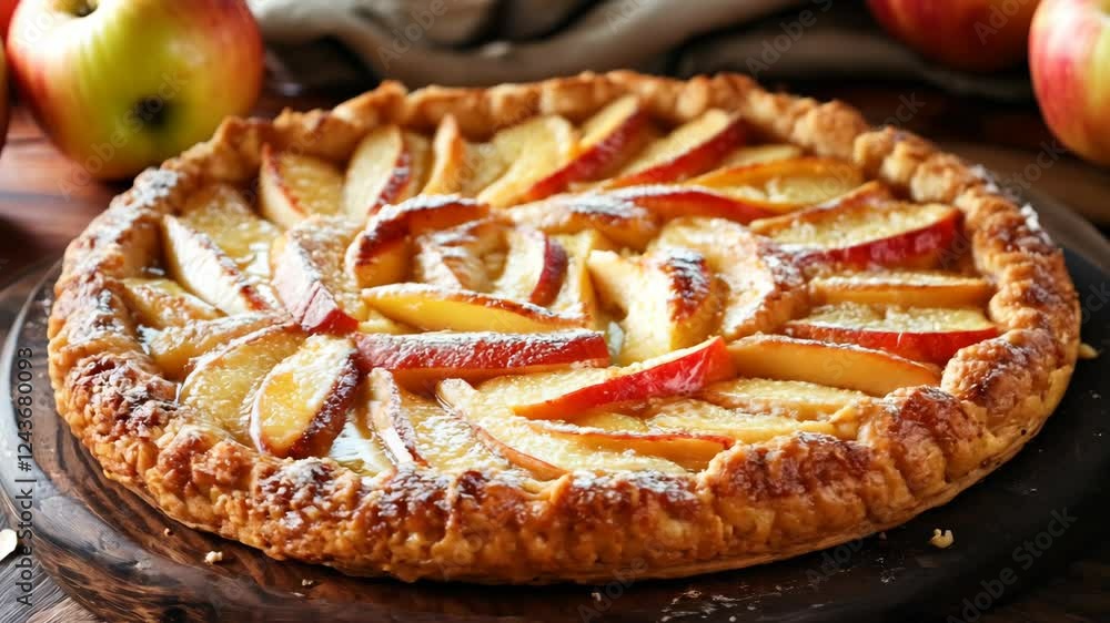 Fresh apple tart baking timelapse: from perfect dough to golden crust Fresh apple tart baking timelapse: from perfect dough to golden crust
