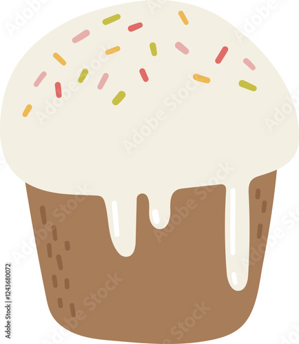 Easter cake isolated vector, cute cake cartoon