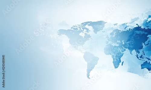 Abstract Blue World Map Background