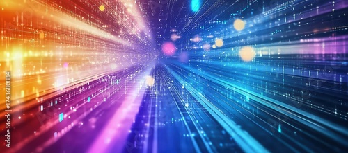 Abstract Colorful Data Stream Background