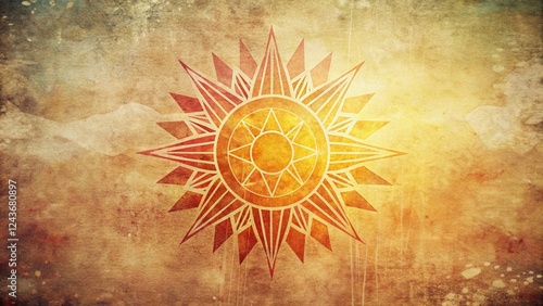 Vintage Summer Solstice: Minimalist Sun Design, Retro Photography