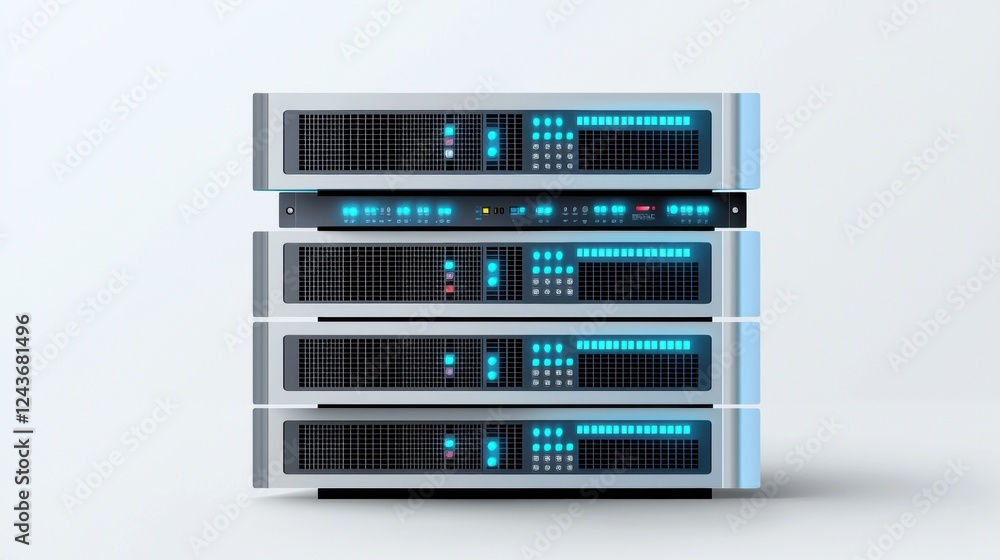 A close-up view of modern server racks showcasing sleek design and advanced technology A close-up view of modern server racks showcasing sleek design and advanced technology