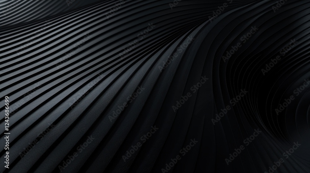 Naklejka premium Abstract Dark Gray and Black Wave Texture Background