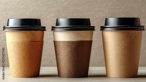 Wallpaper Mural disposable black paper coffee cup isolated on transparent background Torontodigital.ca