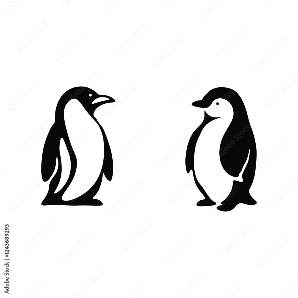 Naklejka premium Penguin silhouette