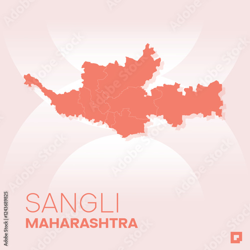 Sangli vector map, Vector map of Sangli, editable eps, AI files, Vector illustration of Sangli vector map