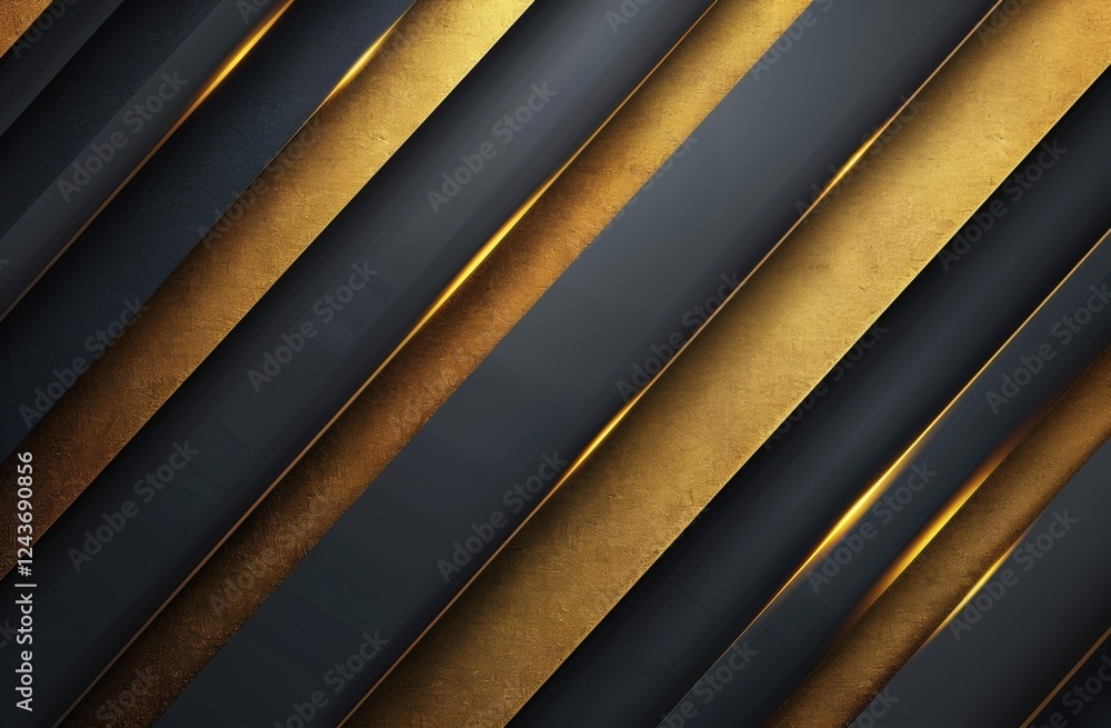 Obraz premium Abstract Gold and Black Diagonal Lines Texture Background