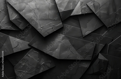 Abstract Grey and Black Polygonal Background photo