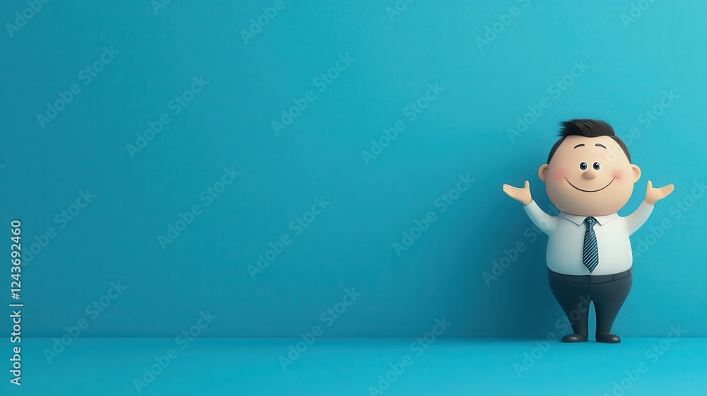 Playful cartoon character in formal attire studio setting 3d illustration bright background whimsical mood Playful cartoon character in formal attire studio setting 3d illustration bright background whimsical mood