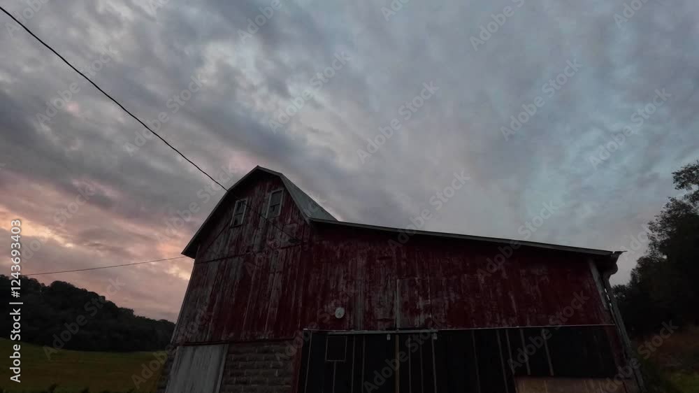 Old Red Barn Sunrise Timelapse Old Red Barn Sunrise Timelapse