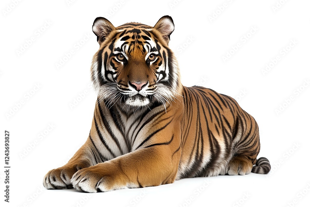Fototapeta premium South China Tiger isolated on white background 