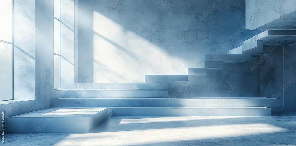 Obraz premium White Cube Block Pattern Background Minimalist Wallpaper with Copy Space