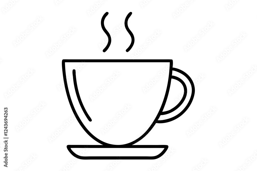 Minimalist Coffee Cup Line Art Vector Illustration for Modern Design - SVG File Minimalist Coffee Cup Line Art Vector Illustration for Modern Design - SVG File