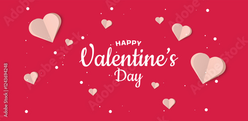 Happy Valentines Day Pink Background Design Art