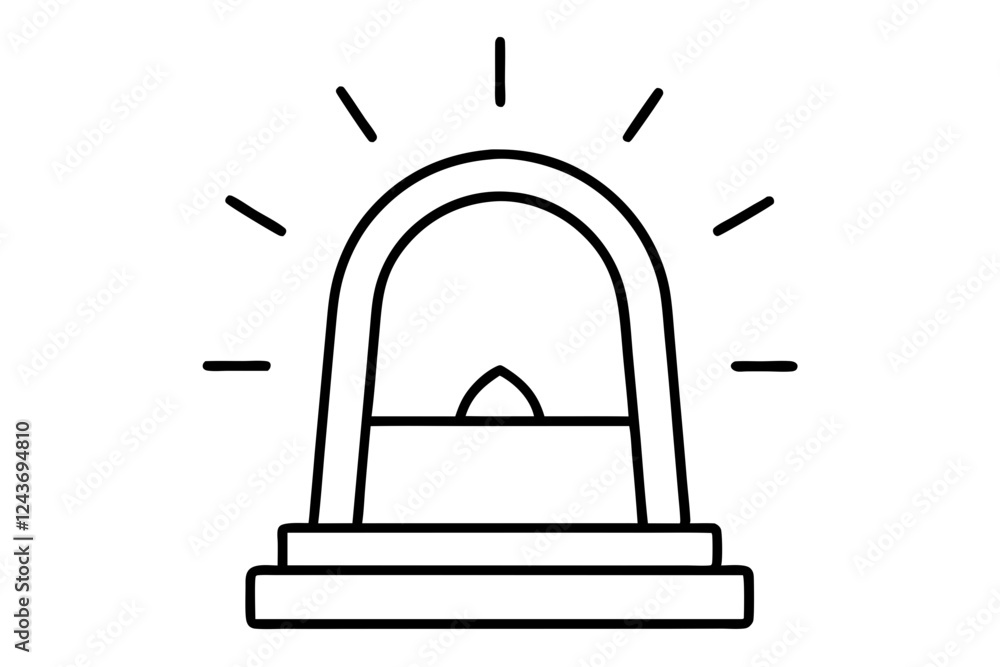 Minimalist Emergency Alarm Icon in Line Art Style Minimalist Emergency Alarm Icon in Line Art Style