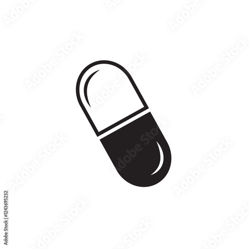 drug icon vector on white background. Medicine pills solid vector icon set in black and white color.

