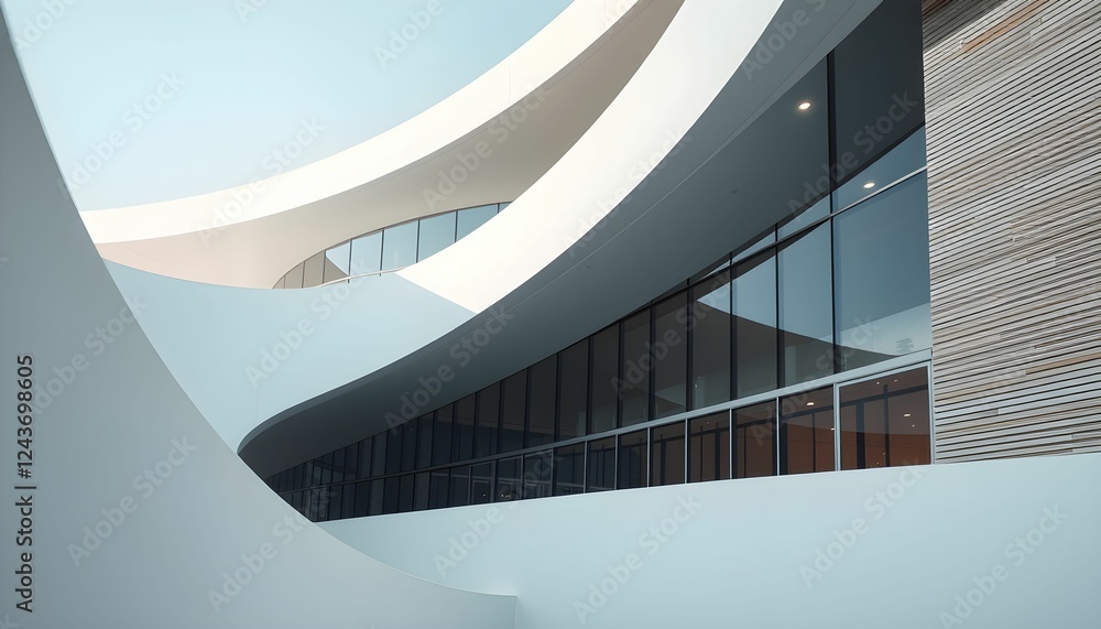 Fototapeta premium Curving Architectural Design of Modern Building