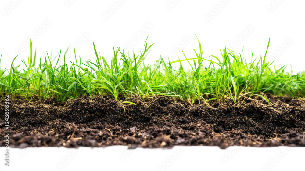 Growing grass action in nature soil and greenery view isolated on transparent background Growing grass action in nature soil and greenery view isolated on transparent background