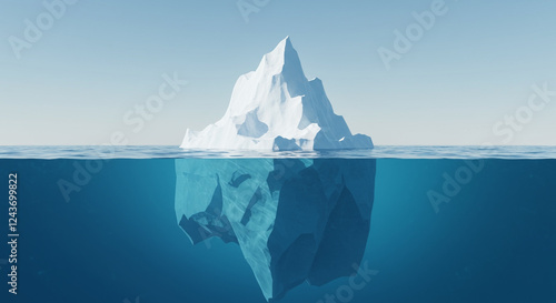 Tapety artystyczne 水面下に隠された巨大な氷山の一角を描いたイラストレーション
