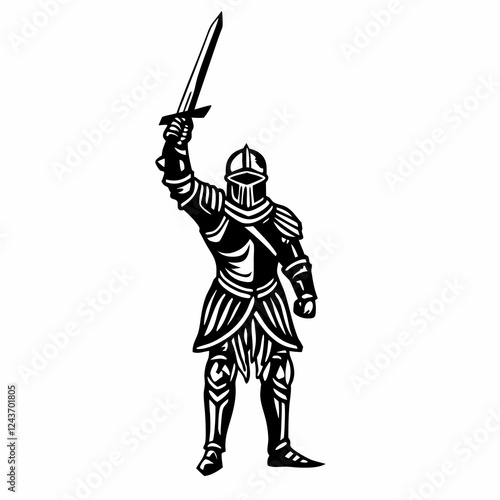 Brave Knight sword and shield, Displaying Power and Determination