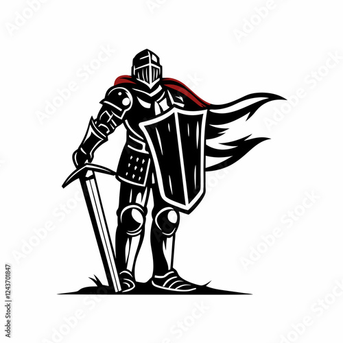 Brave Knight sword and shield, Displaying Power and Determination
