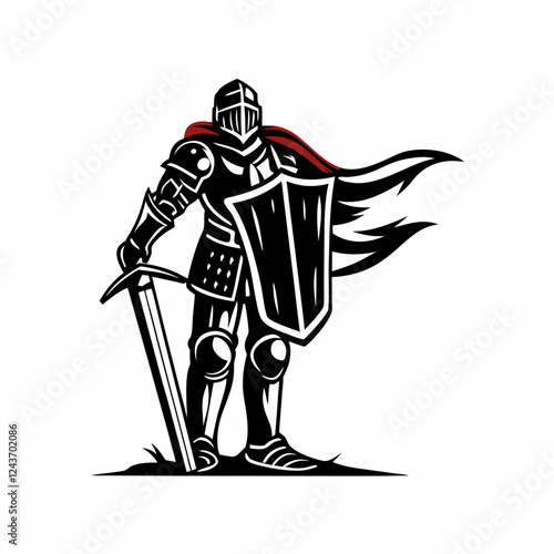 Brave Knight sword and shield, Displaying Power and Determination