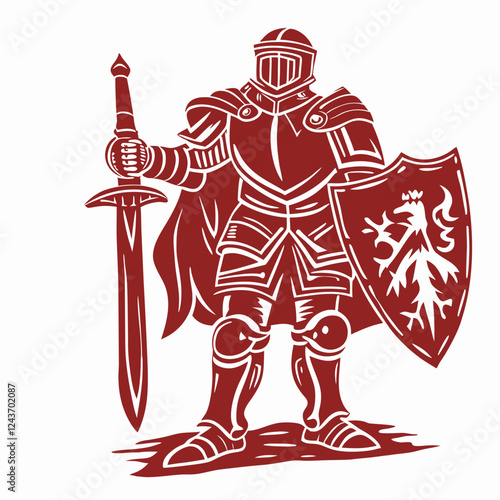 Brave Knight sword and shield, Displaying Power and Determination