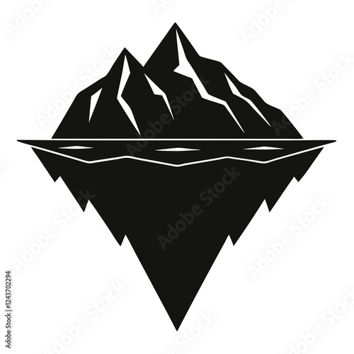silhouette vector of a iceberg