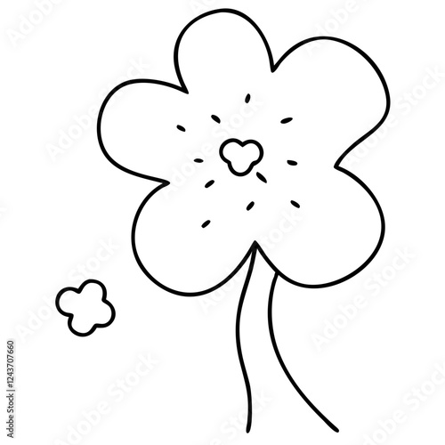  Simple black outline of a flower in minimalistic design