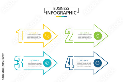 Four arrows infographic elements. Business template for presentation. 