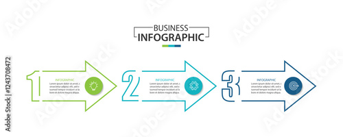 Three arrows infographic elements. Business template for presentation. 