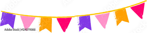 Colorful garland -  Mexican decorative elements collection for Cinco de Mayo, Day of the Dead and Fiestas