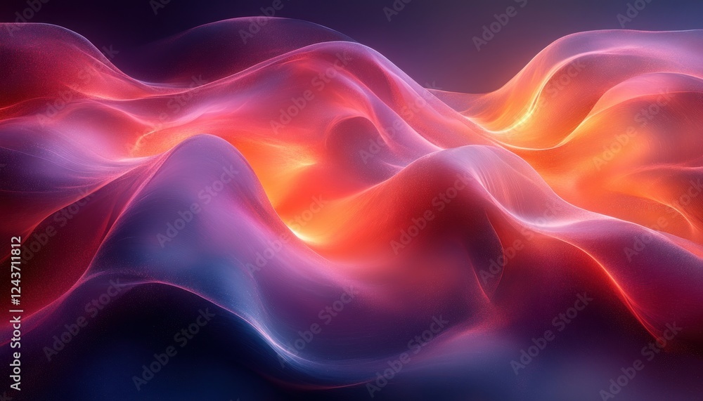 Obraz premium Neon Flowing Wave Background with Soft Ambient Light and Gradient