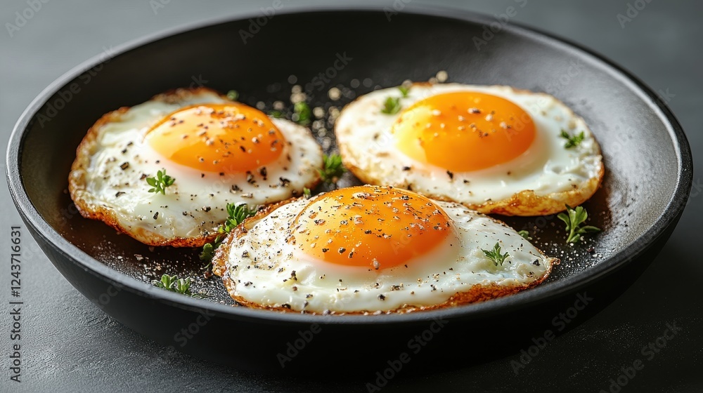 fried eggs in black skillet isolated on transparent background fried eggs in black skillet isolated on transparent background