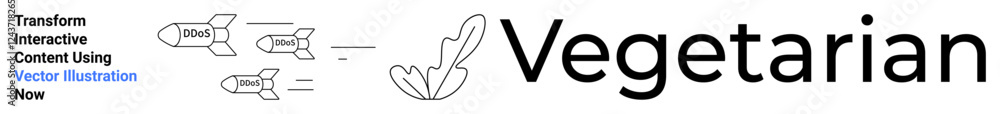 Obraz premium Rockets morphing into leaves conceptually symbolize growth and sustainability. Ideal for eco-consciousness, innovation, transformation, sustainability, vegetarianism, environmentalism, flat landing