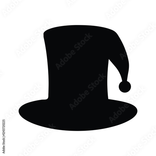 Magician hat silhouette isolated on white background. Magician hat icon vector illustration design vector. vintage magician hat icon