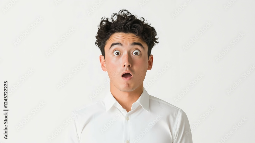 Obraz premium 驚いた表情をした日本人男性